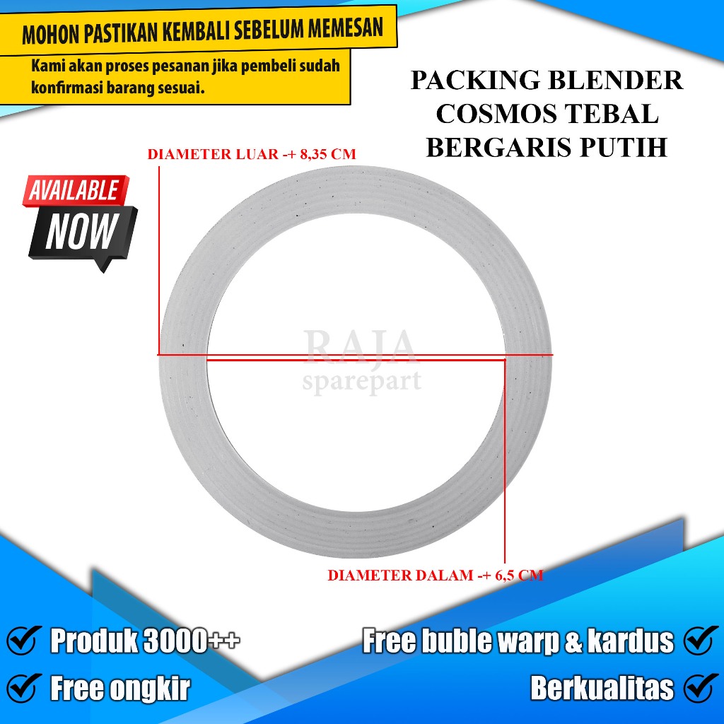 PCTP RING KARET / PACKING BLENDER /PACKING BLENDER COSMOS TEBAL BERGARIS PUTIH