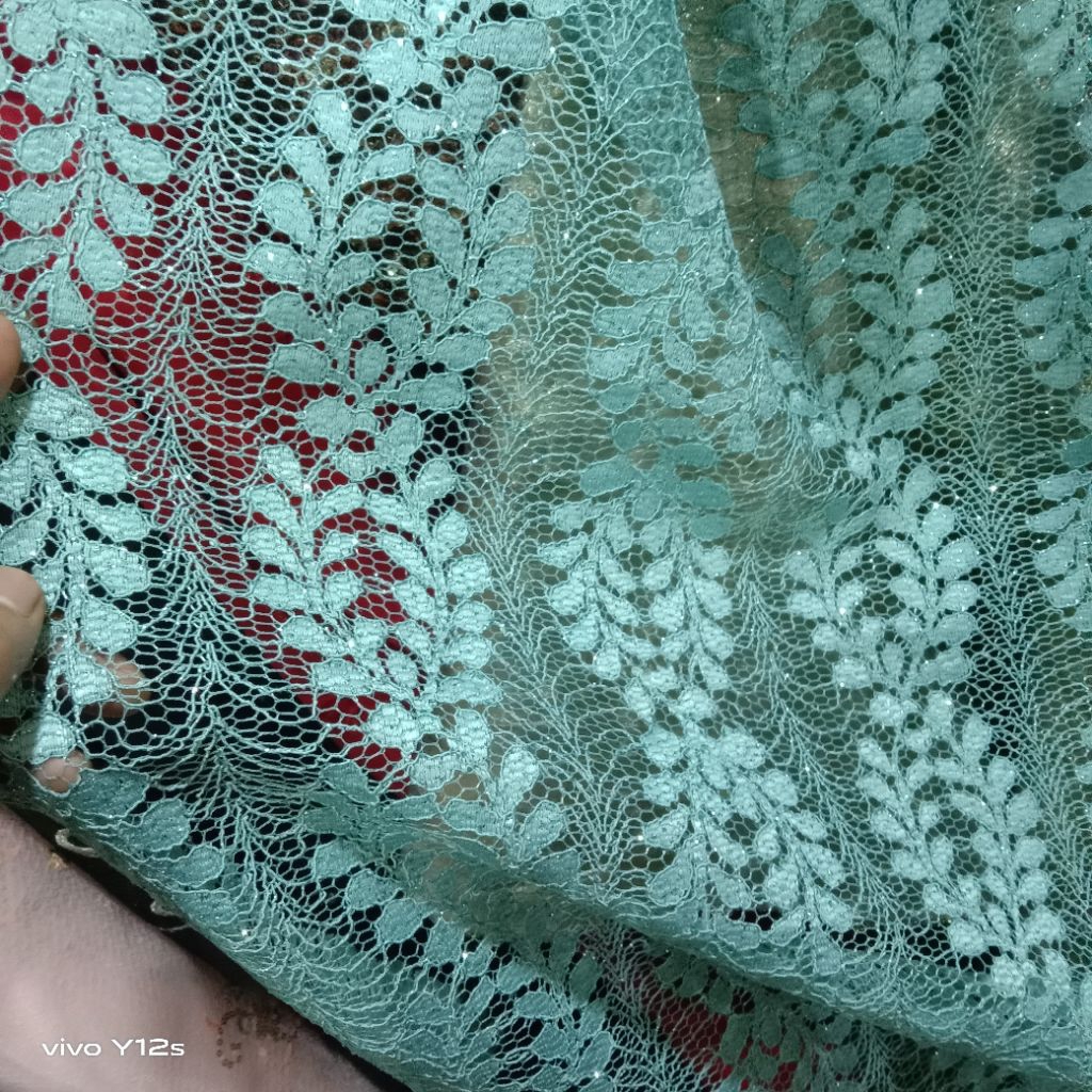 Kain Brokat tulang Geliter / Harga / 0.5m / Kain Brokat Tulang Geliter Meteran / Bahan Brokat Tulang