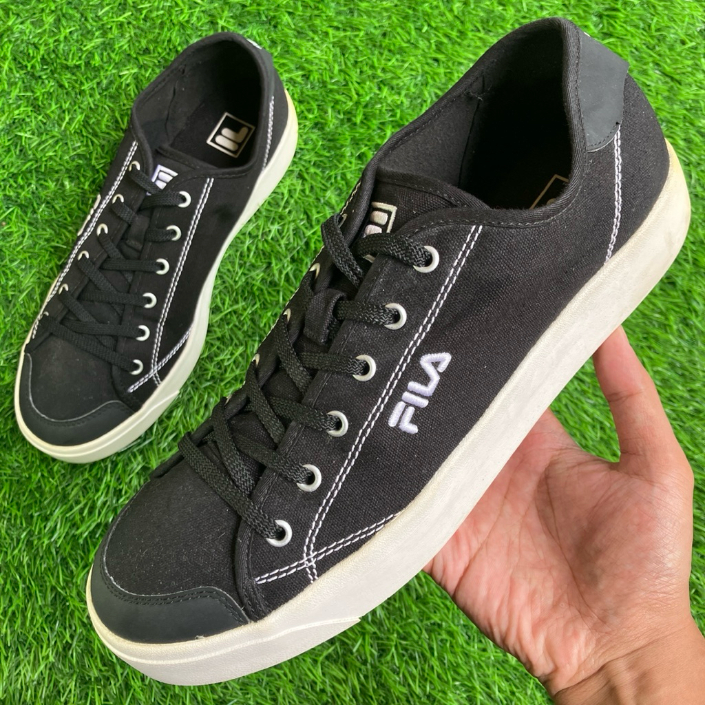 FILA Canvas Low Vulc Black sneakers shoes size 43