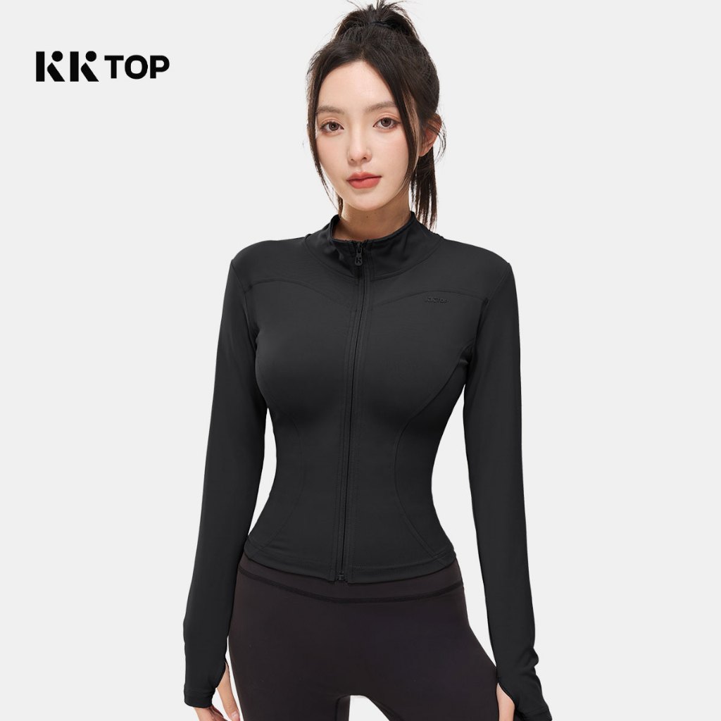 KKTOP - Jaket Olahraga Wanita Lengan Panjang Hijab Sport Untuk Yoga/Fitness Sport (J008)