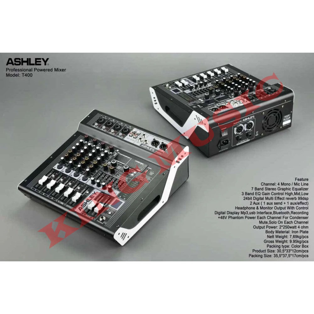 Mixer power power mixer ashley t400 T400 500 watt reverb 99 dsp