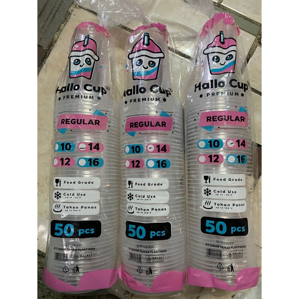 Gelas Plastik Natural Cup Minuman Es Teh Kopi Jus 14 Oz Murah