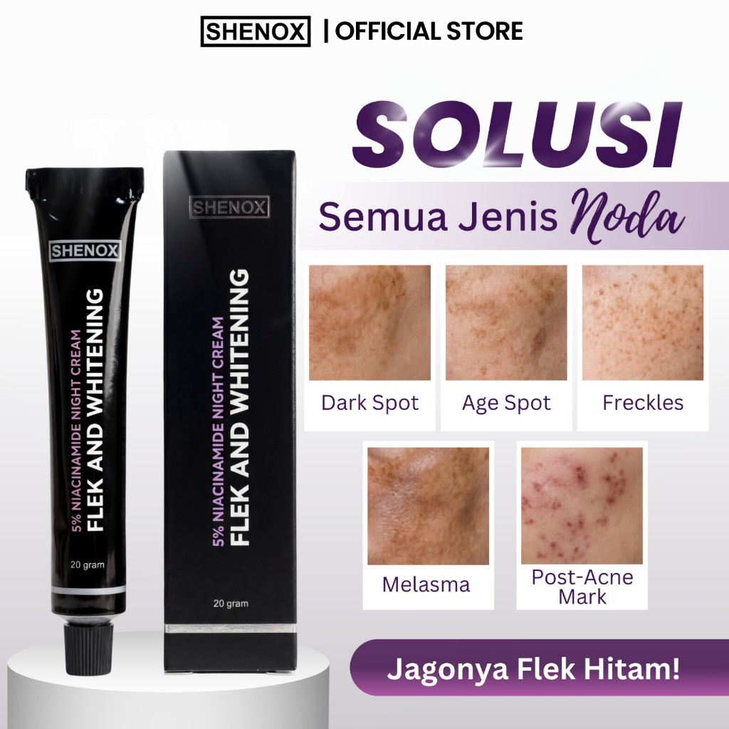 Shenox Skincare Salep Flek Retinol Night Whitening Resmi BPOM | Salep Malam Flek Hitam Membandel