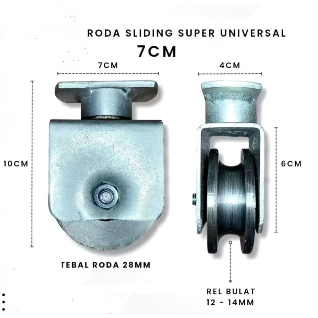 Roda Pagar Sliding New / Roda Sliding Heavy Duty Roda Pagar Lipat  Anti Anjlok Tahan Lama Roda Pagar
