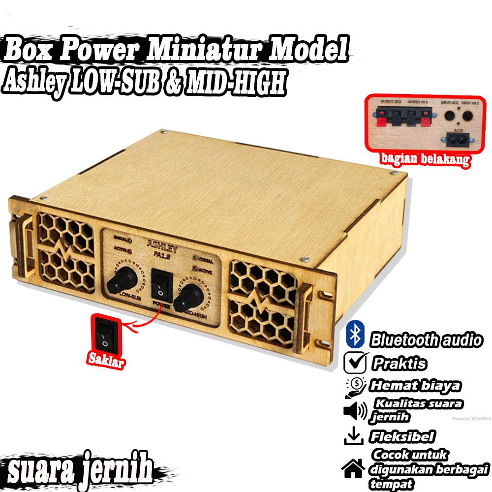 Power Amplifier Model Ashley Low Sub - Mid High 2 Channel