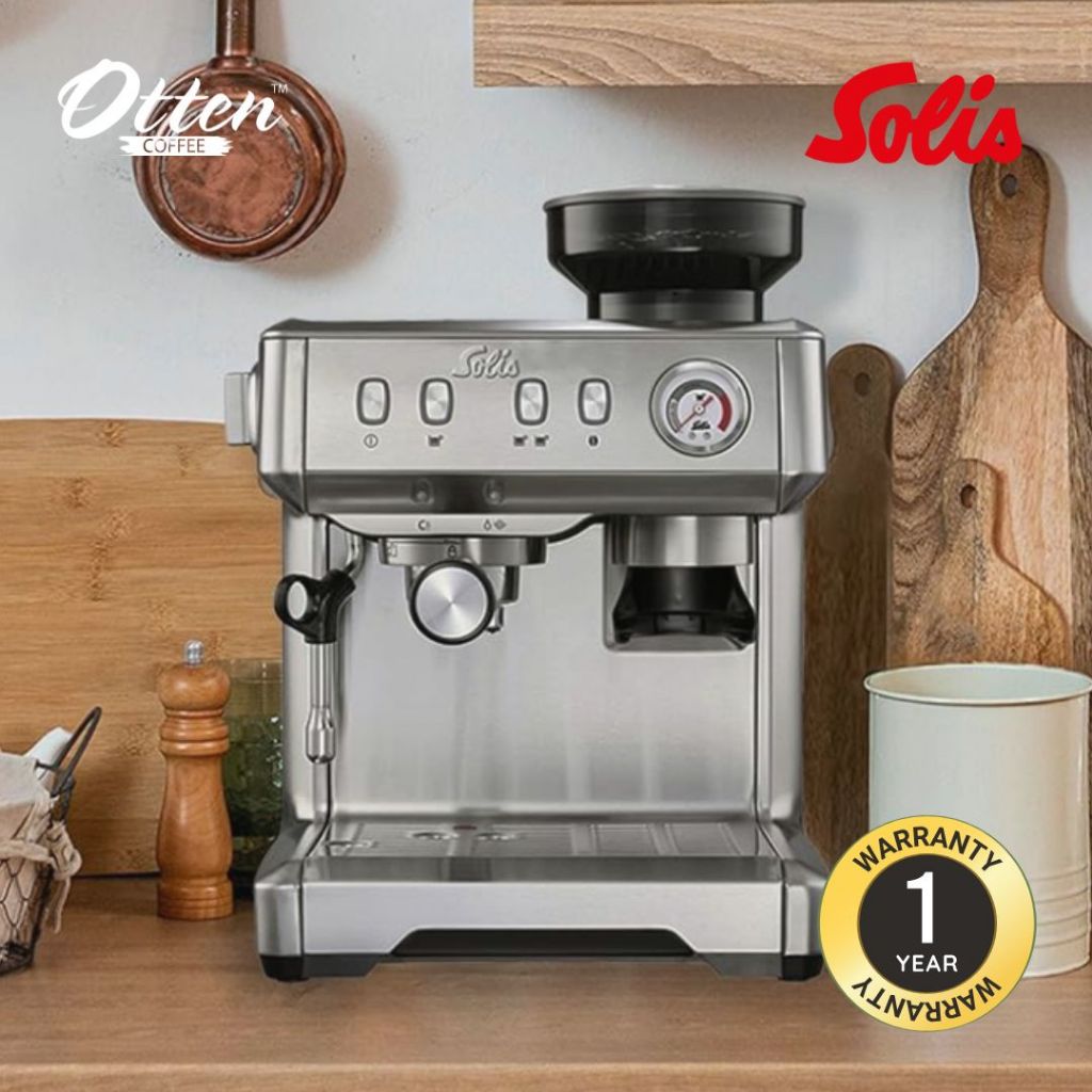 Solis Grind & Infuse Compact 1018 Espresso Coffee Machine Silver - Mesin Kopi
