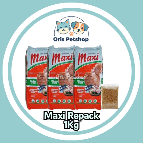 Makanan Kucing - Maxi Repack 1kg Rasa Ayam & Tuna