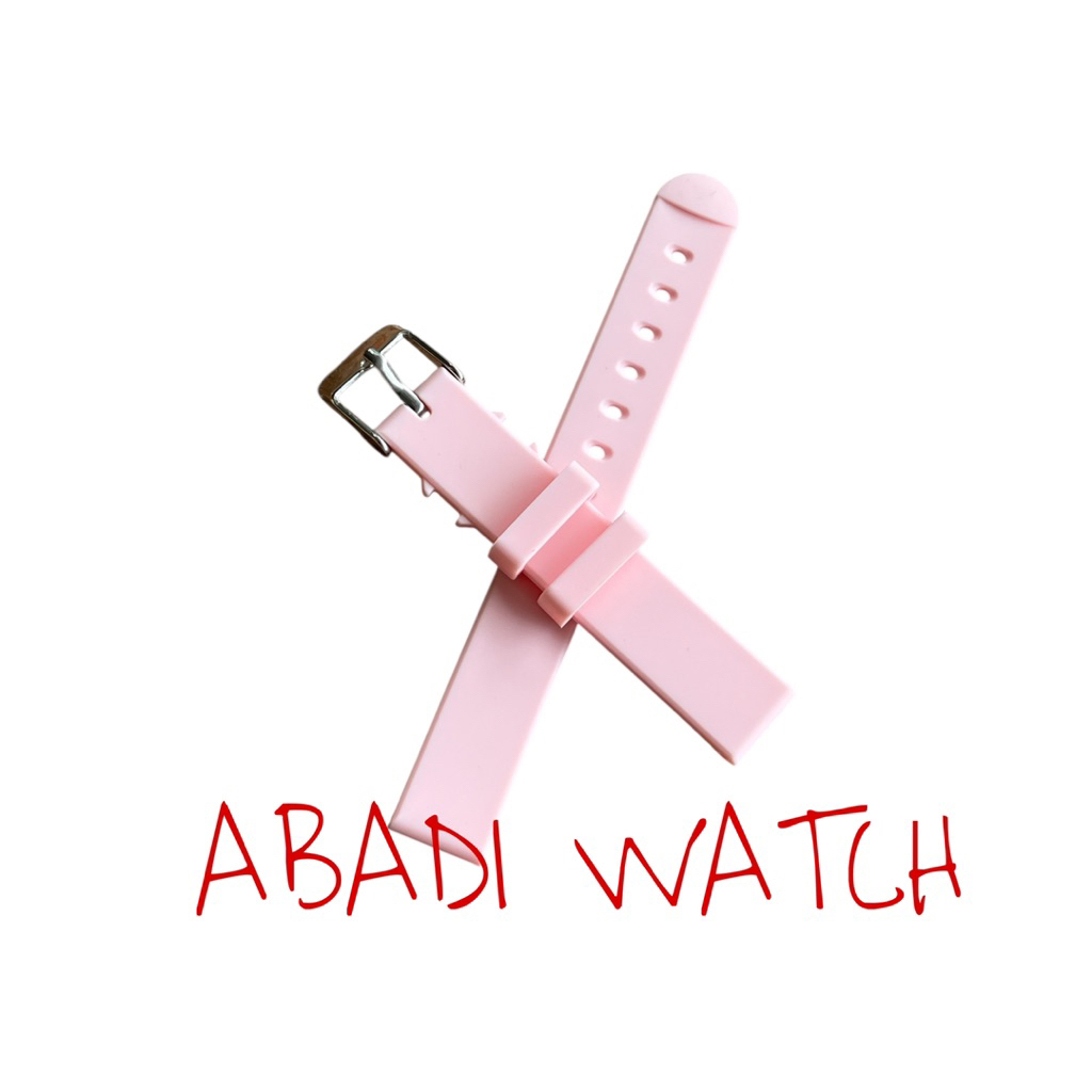 Strap Tali Jam Tangan Karet Universal Warna PINK bs utk Q&Q q&q QNQ qnq qq Casio dan lainnya Ukuran 