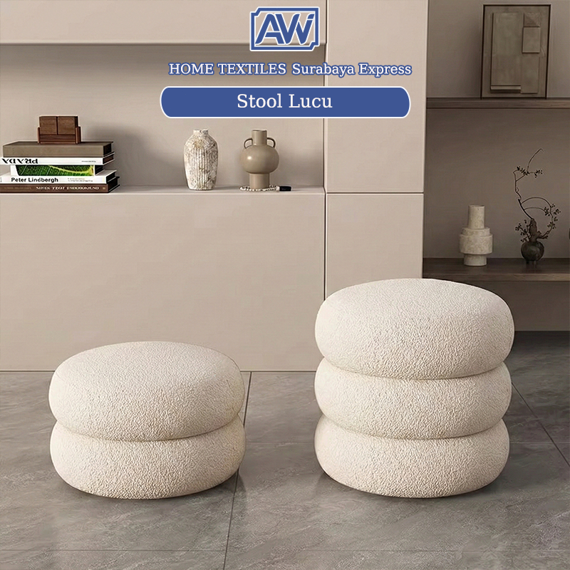 [Surabaya Express]Bangku Domba Stool Lucu Pouf Puff Ottoman Bangku Rias Domba Wol Kursi Sofa Kamar T