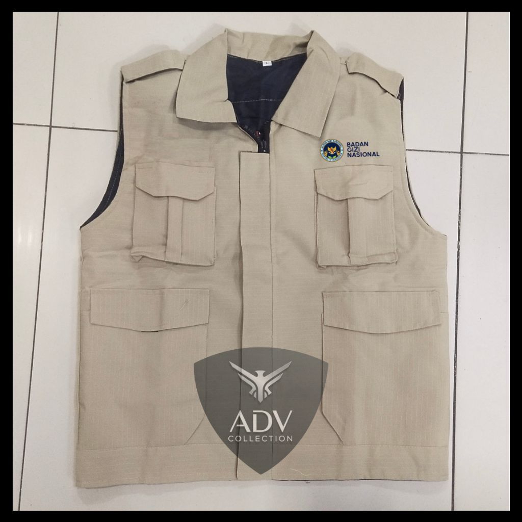 Rompi BGN Rompi SPPG Krem Bordir Pria