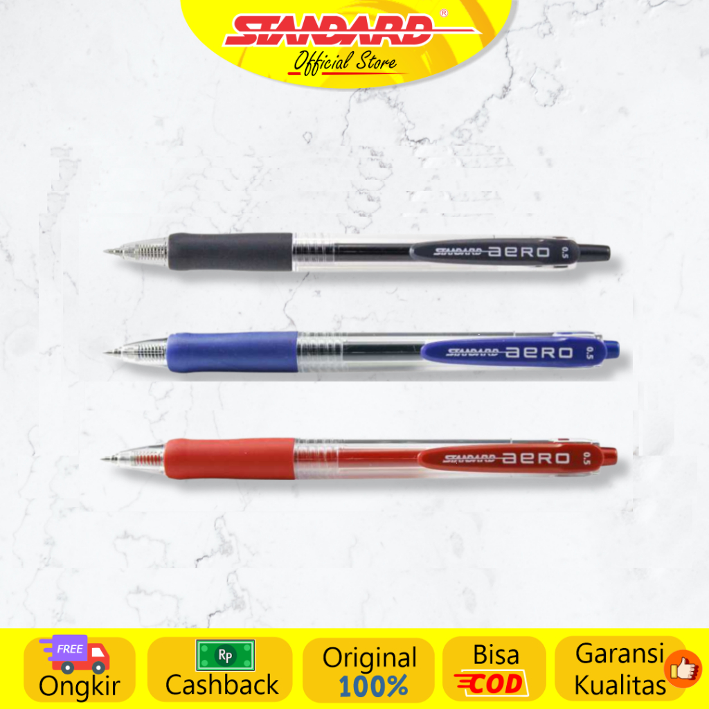 Standard - Pulpen Aero 0.5 Gel ( Alat Tulis / Pen / Ballpoint / Pena )