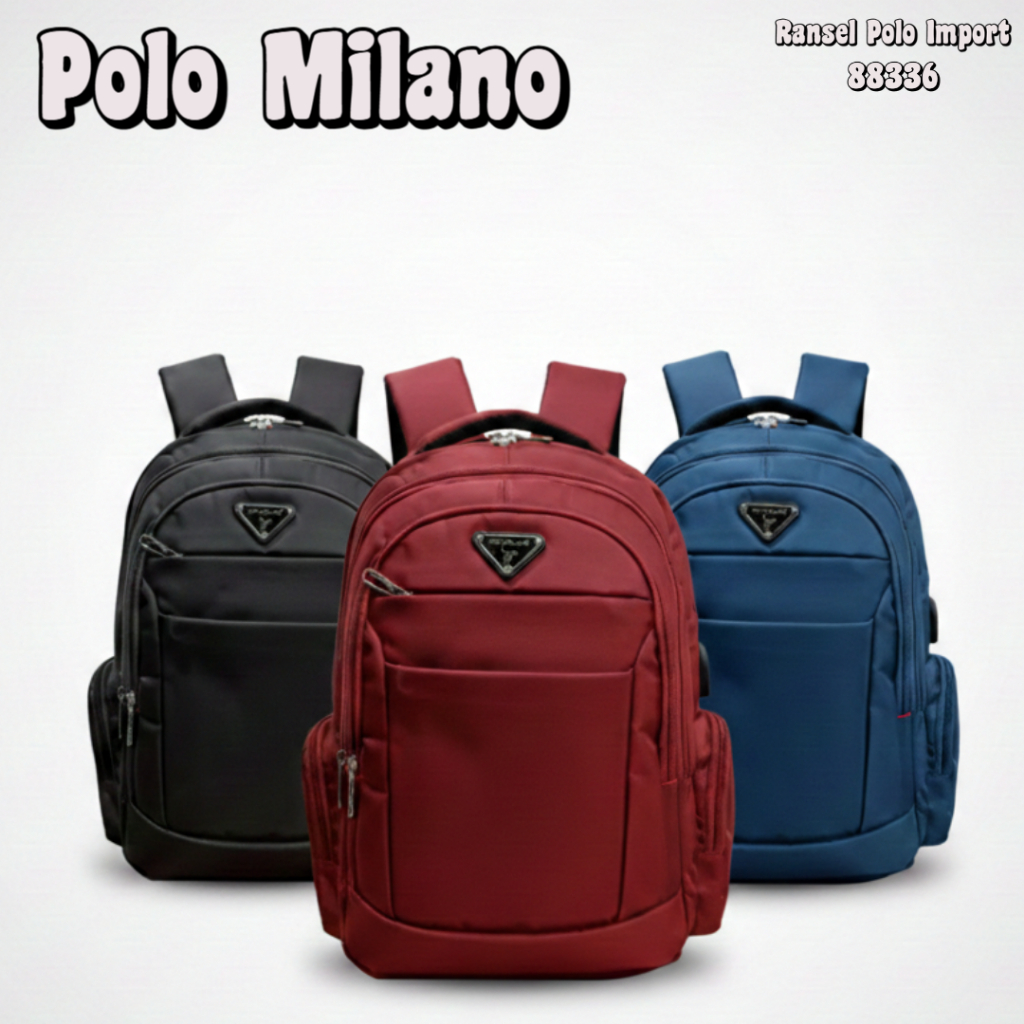 Ransel Laptop Import POLO MILANO USB 88336 ORIGINAL Tas Pria