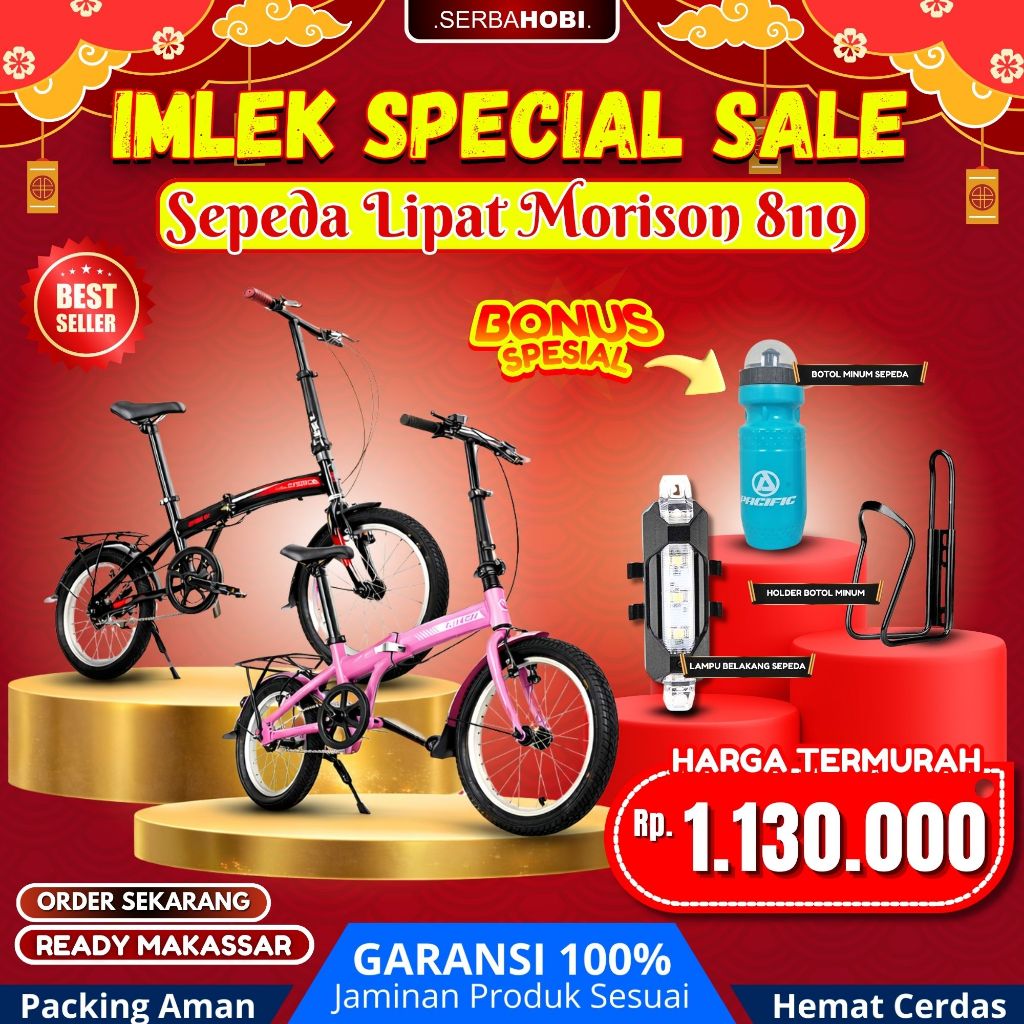 Spesial Imlek Promo Paketan Sepeda Lipat Morison 20 inch