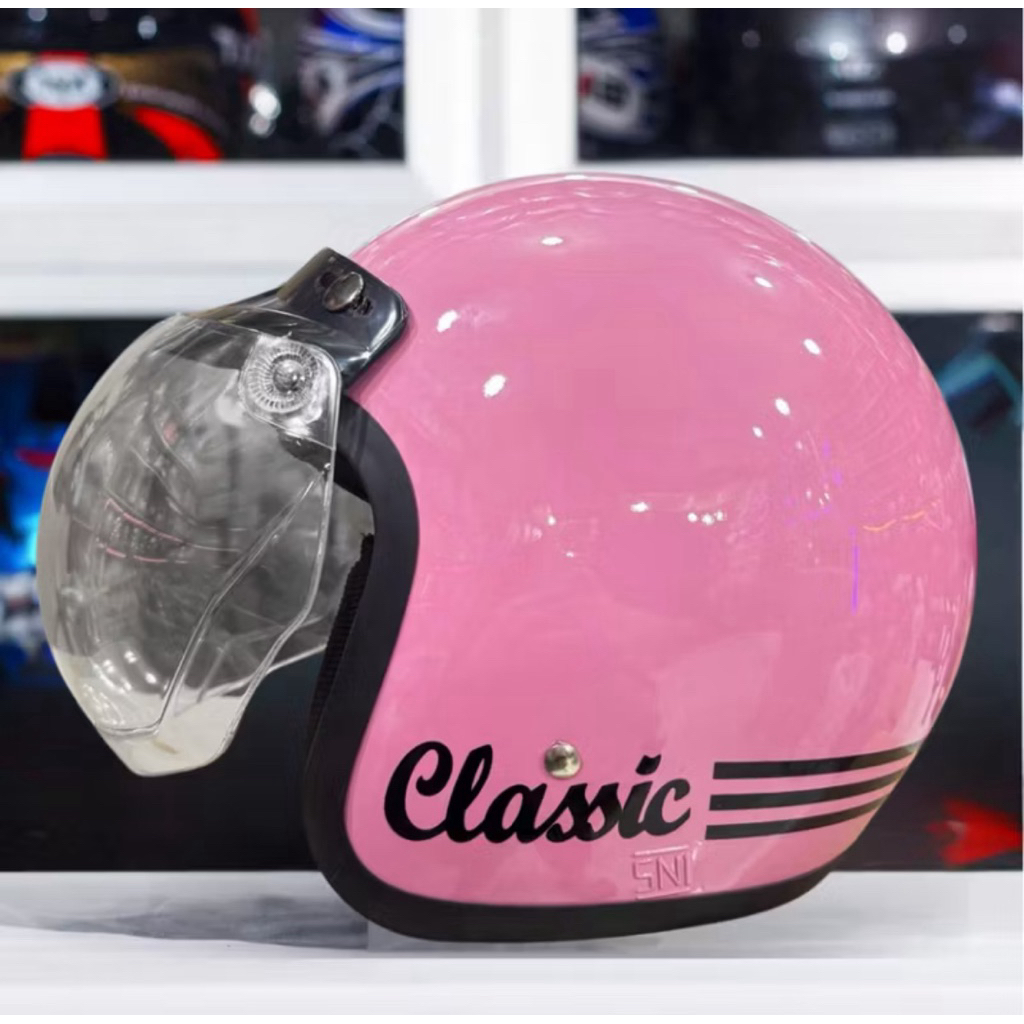 HELM BOGO CLASSIC NEWW kaca cembung