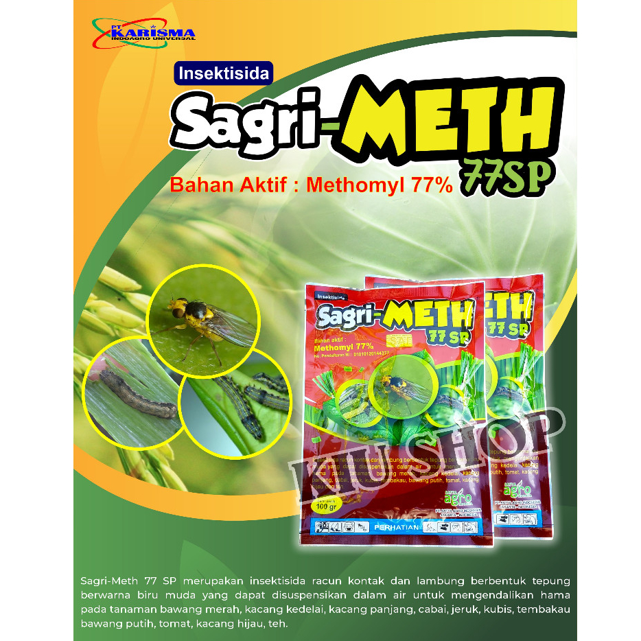 Sagri-Meth 77 SP Insektisida Metomil 77% Basmi Ulat & Hama Tanaman