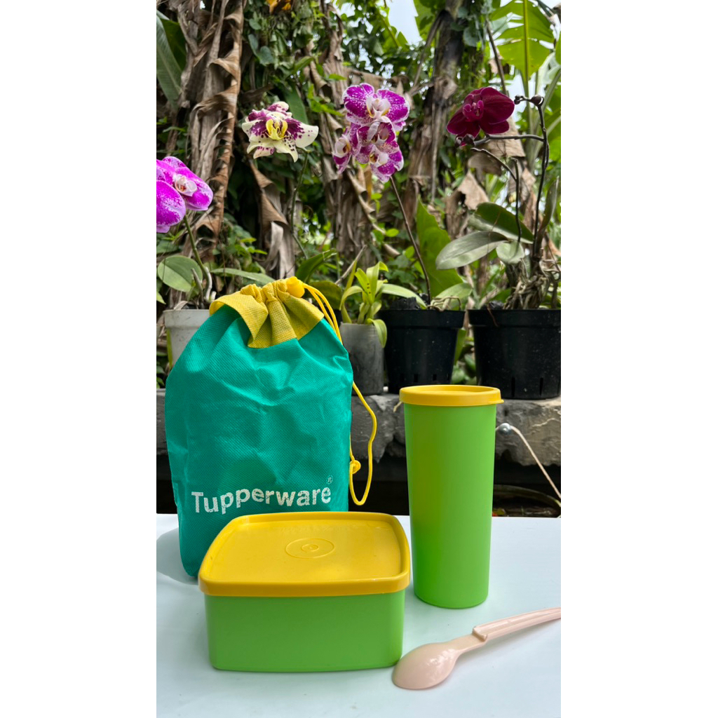 Tupperware Baru original. Set Bekal Anak/ Satu paket tempat bekal anak/ Set bekal anak dan tas
