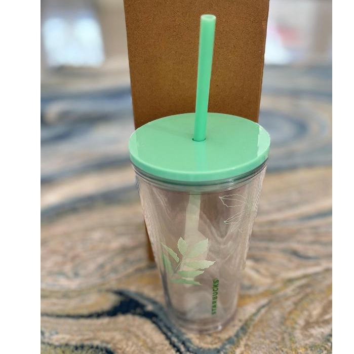 STARBUCKS Tumbler Straw Grande 473ml Baru Transparan Hijau