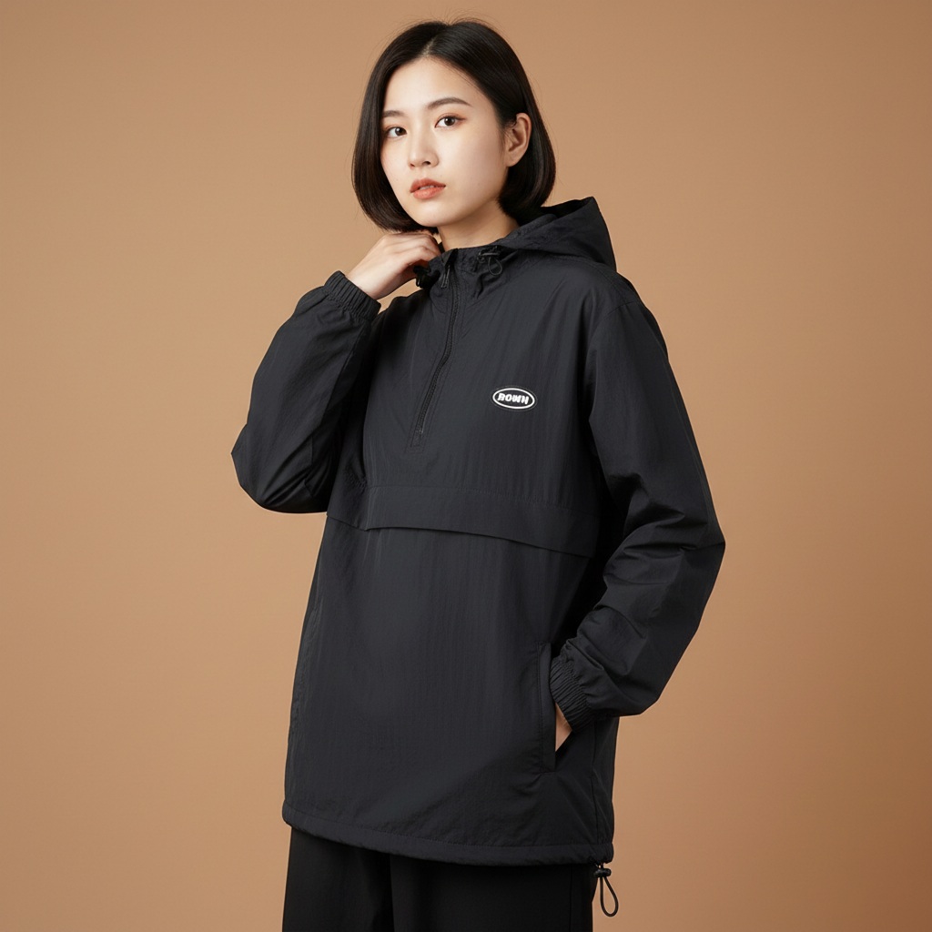 Rown Division Windbreaker Jacket || Darrel Black Jaket Parasut