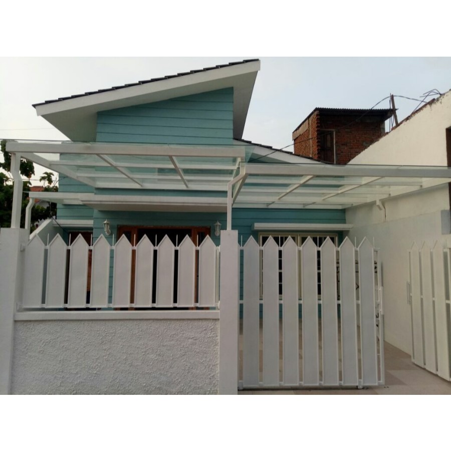 Kanopi Kaca dan Pagar Plat