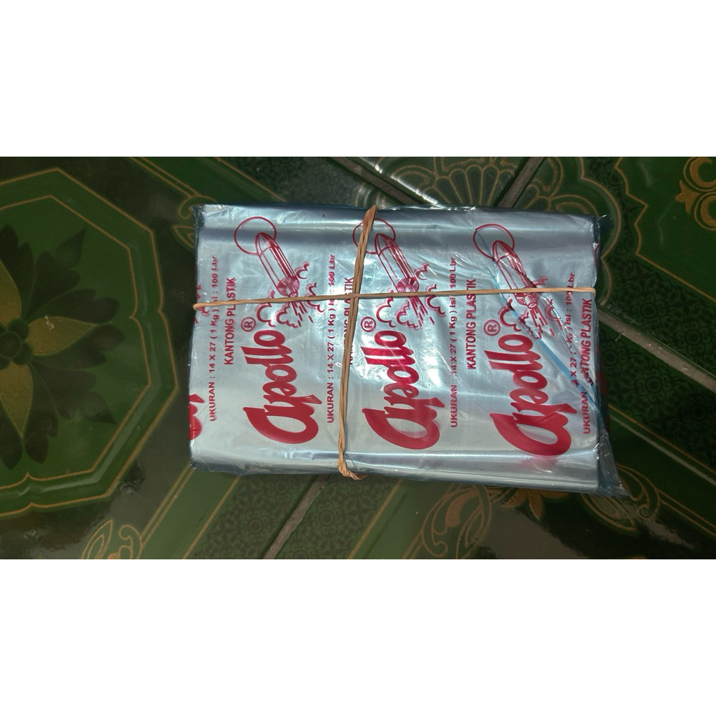 plastik bening apollo 1kg // ukuran 14 x 27