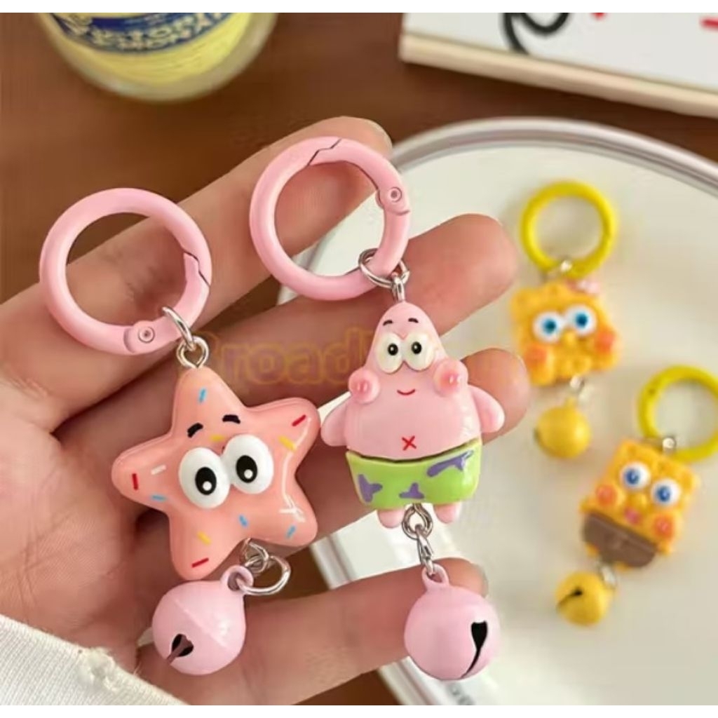 Gantungan Kunci Spongebob Lonceng/Gantungan Kunci Karakter Lucu