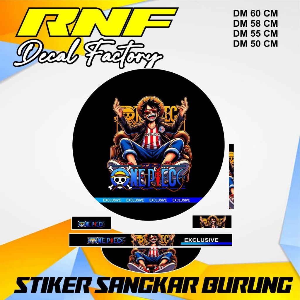 Decal Stiker sangkar burung,stiker sangkar murai Onepiece viral keren terbaru COD