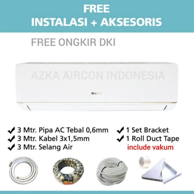 +PASANG AC Gree Low watt 1/2 - 1 PK GWC-C3E Free Pasang