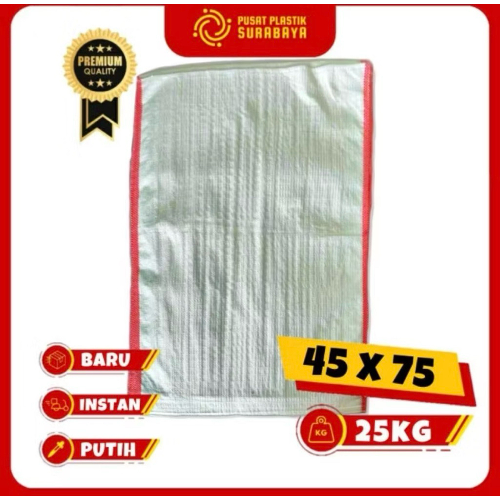 Karung Plastik Putih 25 kg 45 X 75 (paket 1000 pcs)