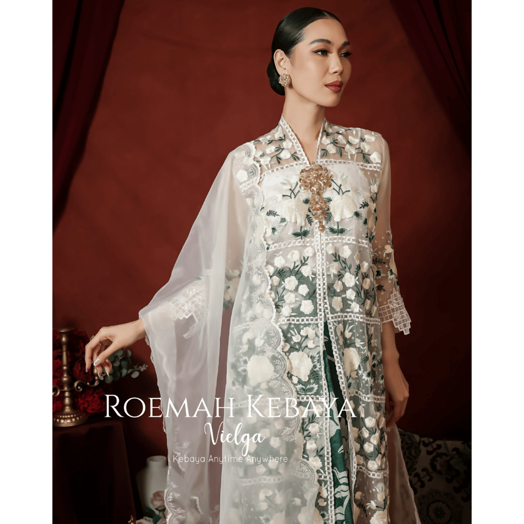 Kebaya Encim Panjang Kawung Jasmine Raya - Roemah Kebaya Vielga