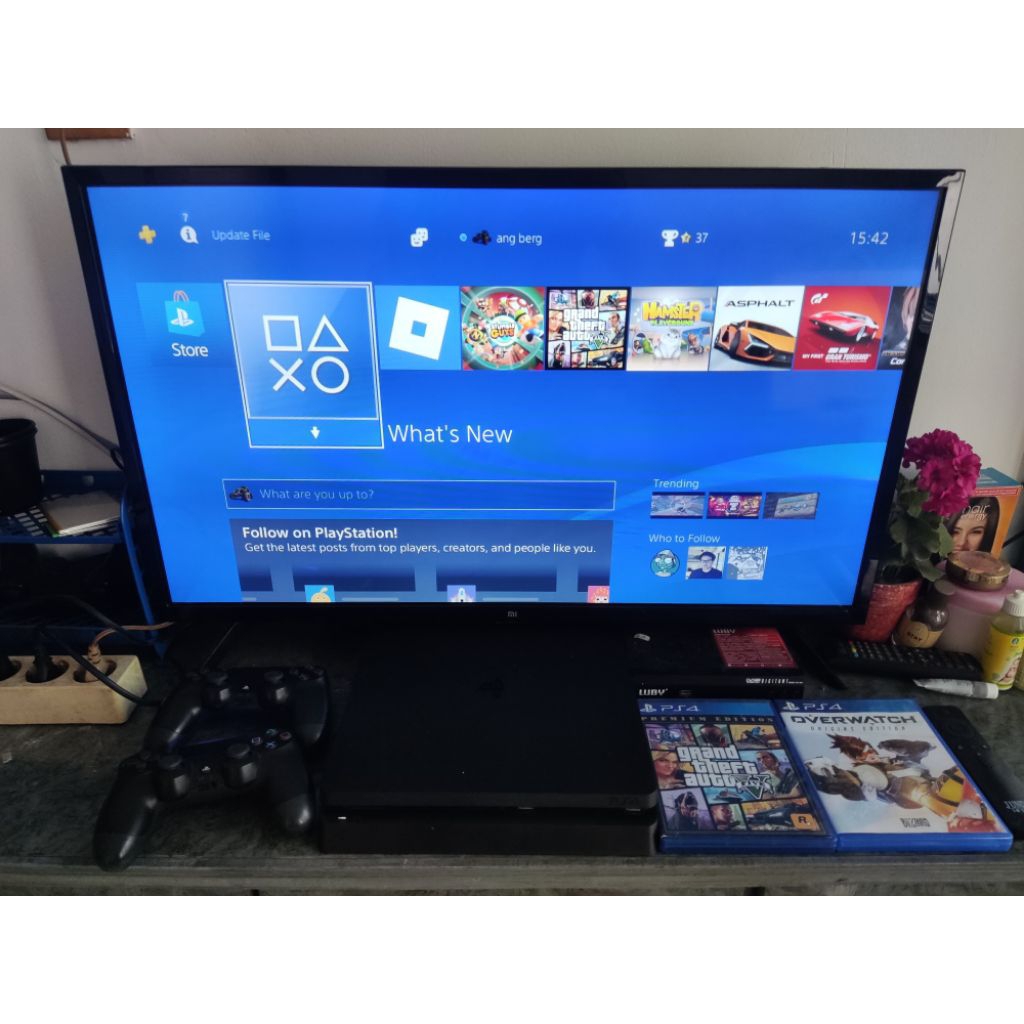 PS4 slim original seri 2200A hdd 500Gb sistem 13.02 OFW terbaru playstation 4 bekas second preloved 