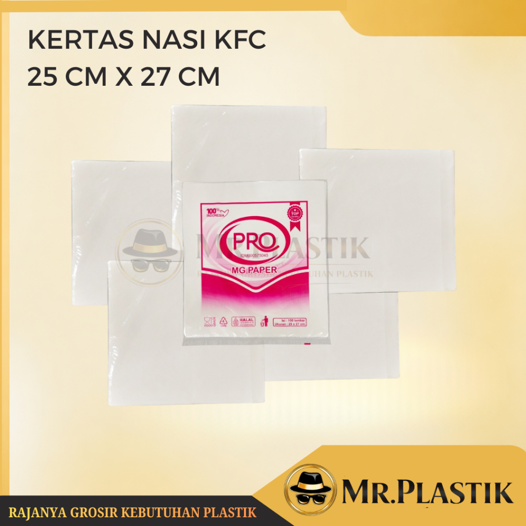 Kertas Nasi KFC 25x27 | Kertas Pembungkus Kebab 25 x 27 @100 Lembar