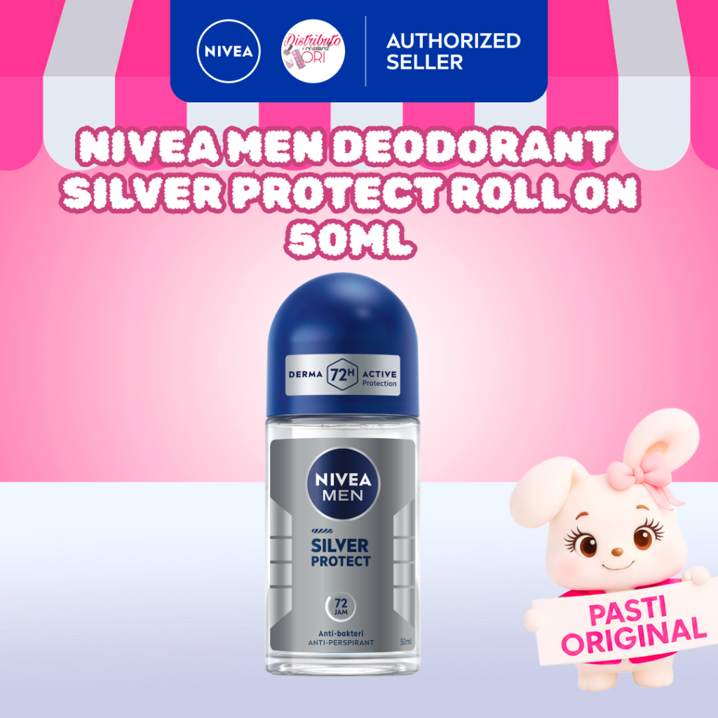 NIVEA MEN Deodorant Roll On Silver Protect 50ml - Perlindungan anti bakteri | BPOM