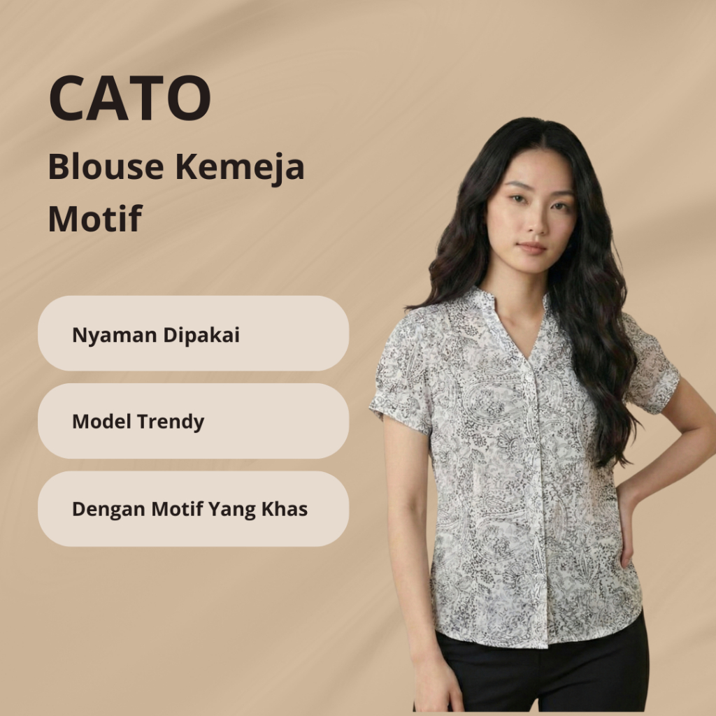 Blouse Kemeja Wanita Original Premium Pakaian Branded Sisa Ekspor Kemeja V-Neck Lengan Pendek Classi