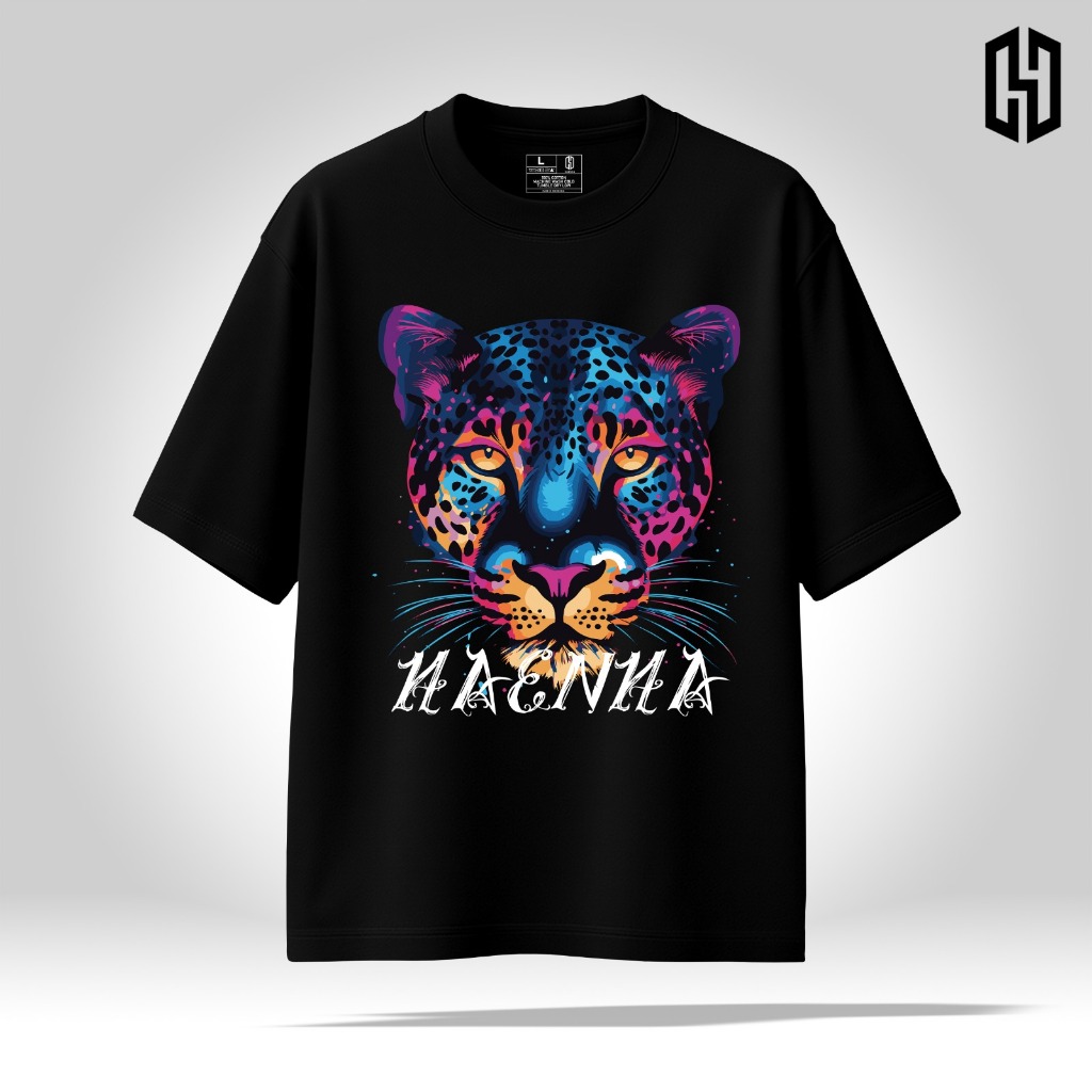 HAENHA Kaos Oversize Heavyweight Leopard Cotton Combed 16S