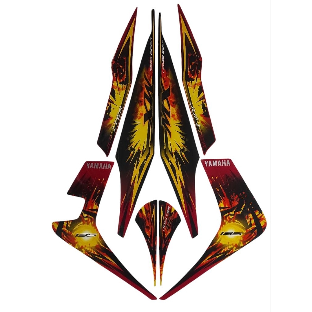 Stiker Striping Lis Body Motor Jupiter MX 2010 Warna Merah