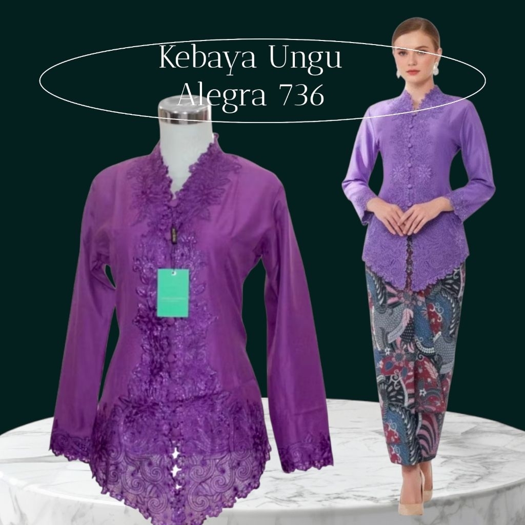 KEBAYA ENCIM BORDIR UNGU ALEGRA 736 Kebaya modern Atasan kebaya