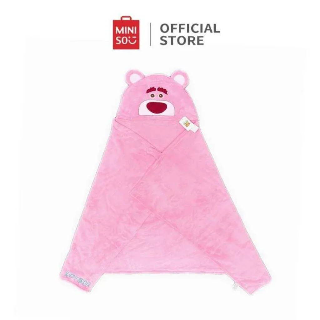 Miniso Lotso Hoodie Blanket / Selimut penutup kepala