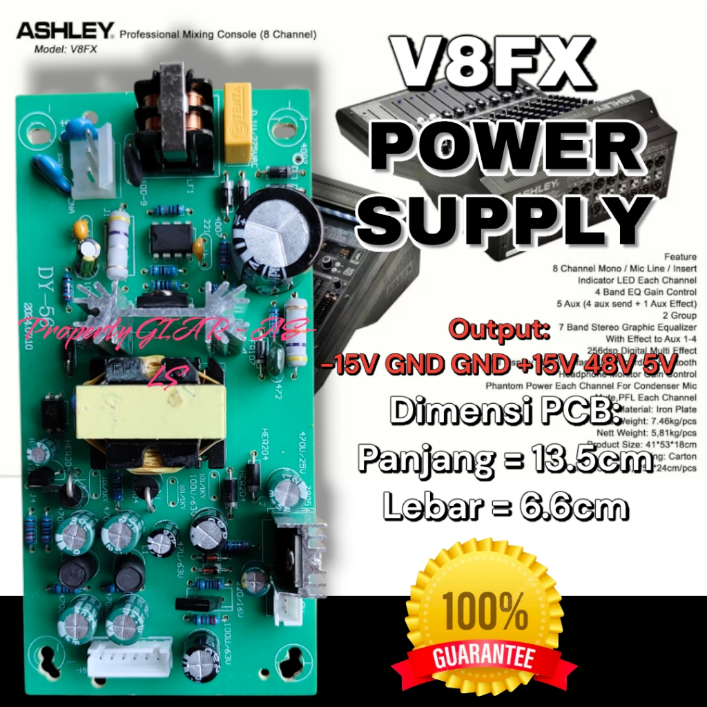 POWER SUPPLY MIXER ASHLEY V8FX