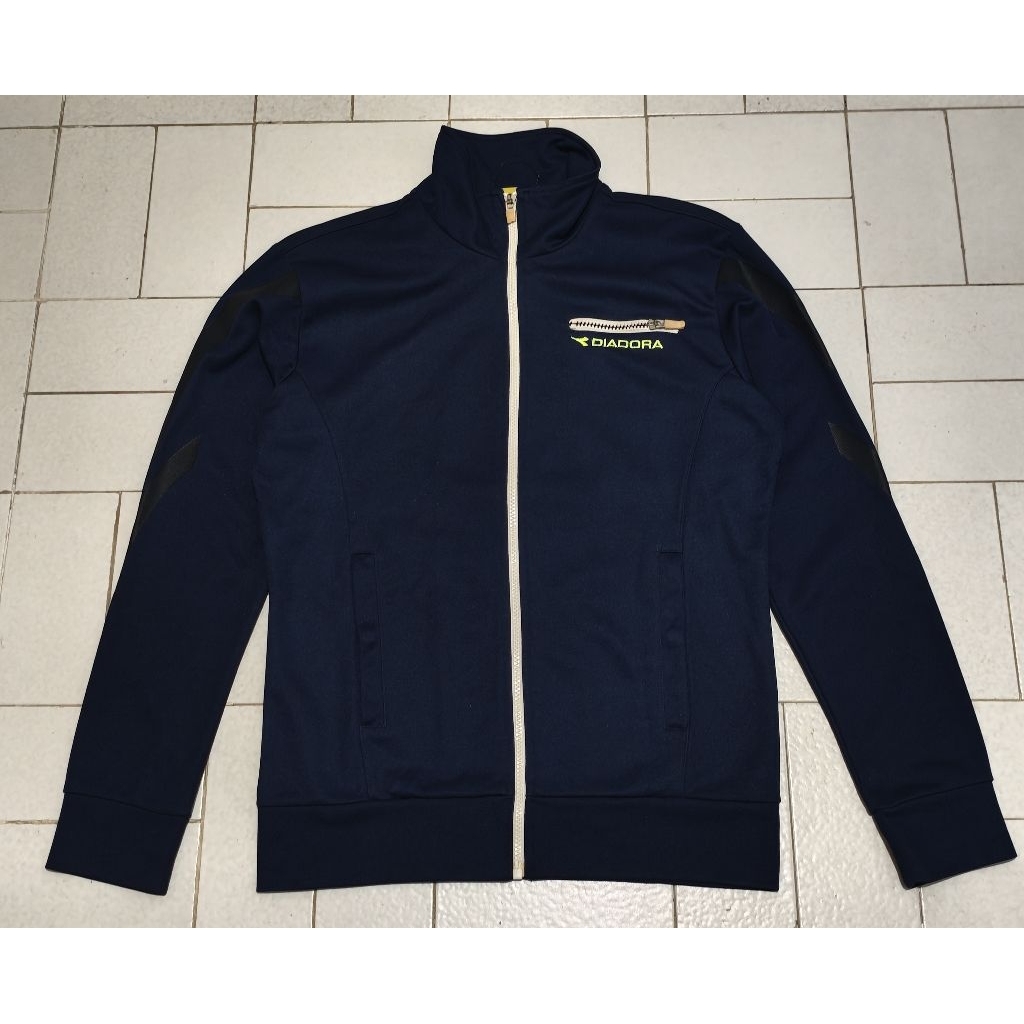 Jaket Sport Running Tracktop Diadora Navy