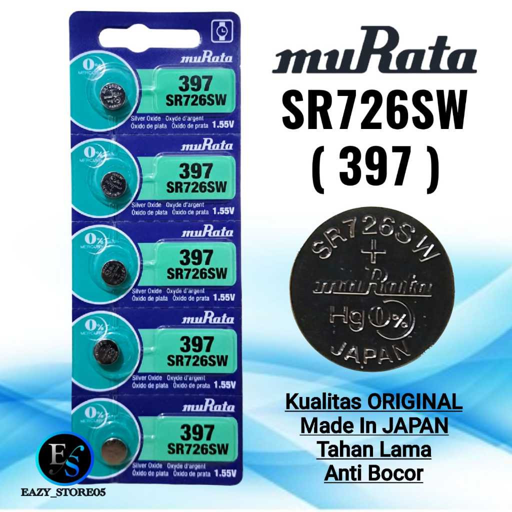 Baterai Murata SR726SW Original Japan Batrai Jam Tangan 396 397 SR 726 W/SW Silver Oxide 1.55V