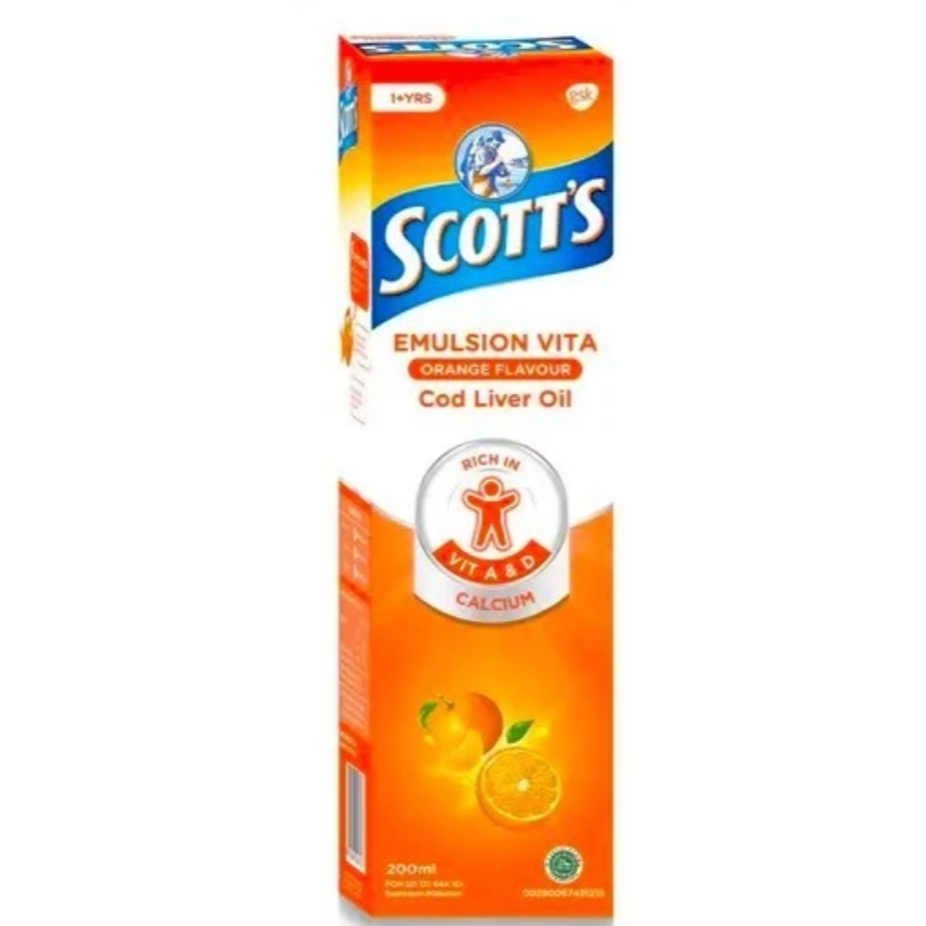 Scotts Emulsion Vita Minyak Ikan 400ml - Suplemen Anak untuk Kesehatan Tubuh dan Pertumbuhan