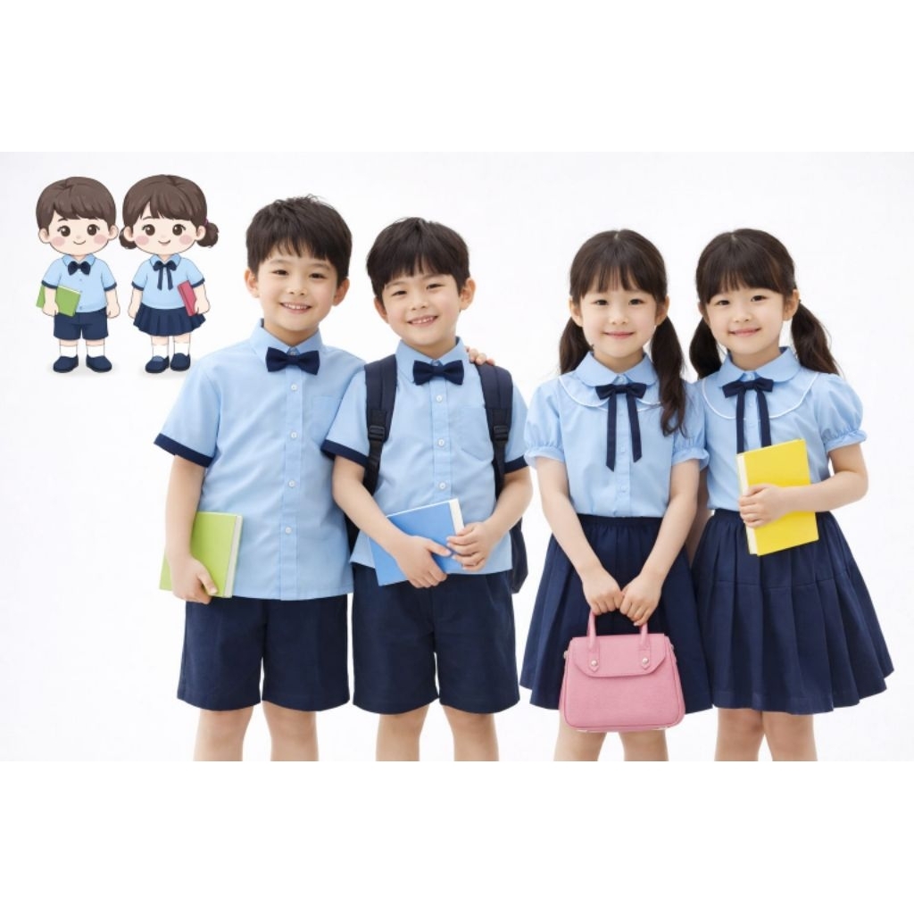 BAJUANAKUNIK / SERAGAM SEKOLAH KOREA / SERAGAM SEKOLAH TK / BAJU TK / BAJU SEKOLAH ANAK TK