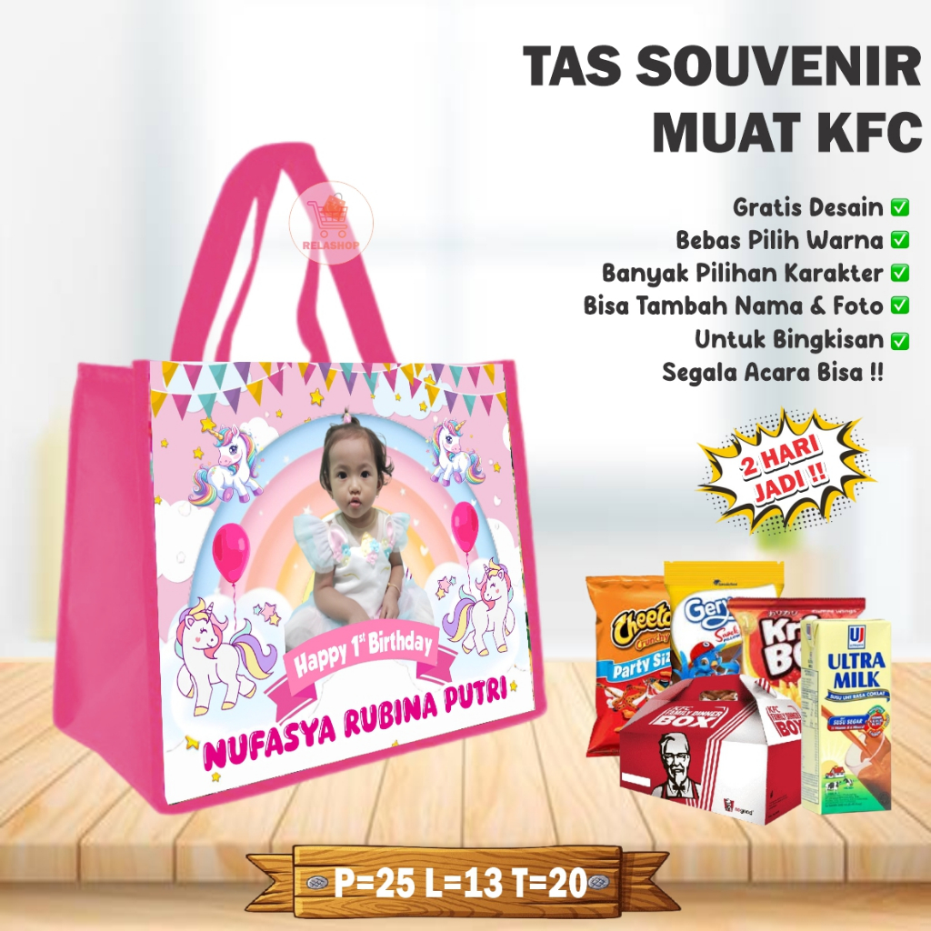 TAS ULTAH MUAT KFC/TAS ULTAH KARAKTER/TAS ULANG TAHUN/TAS ULTAH/TAS ULTAH CUSTOM/TAS ULTAH BISA TAMB