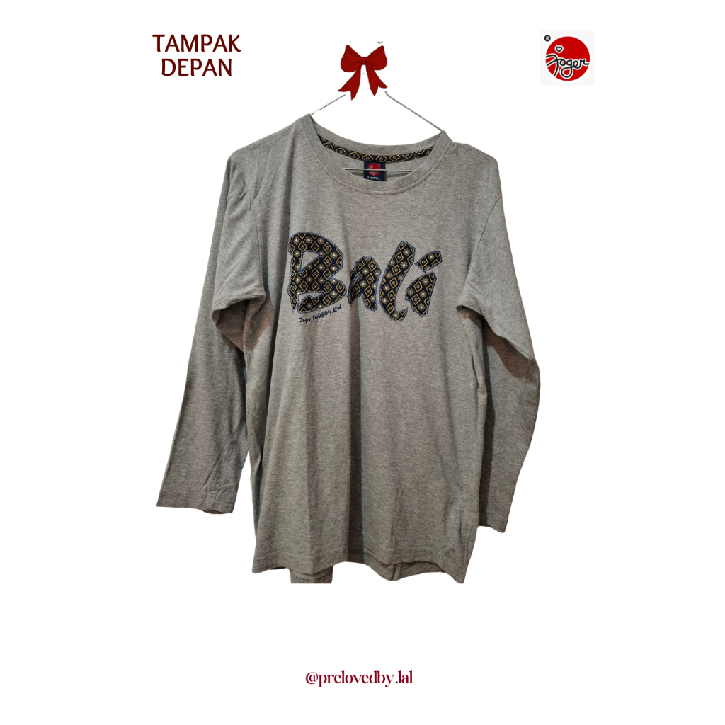 PRELOVED L006 Joger Bali Kaos Lengan Panjang Tulisan Bali Batik