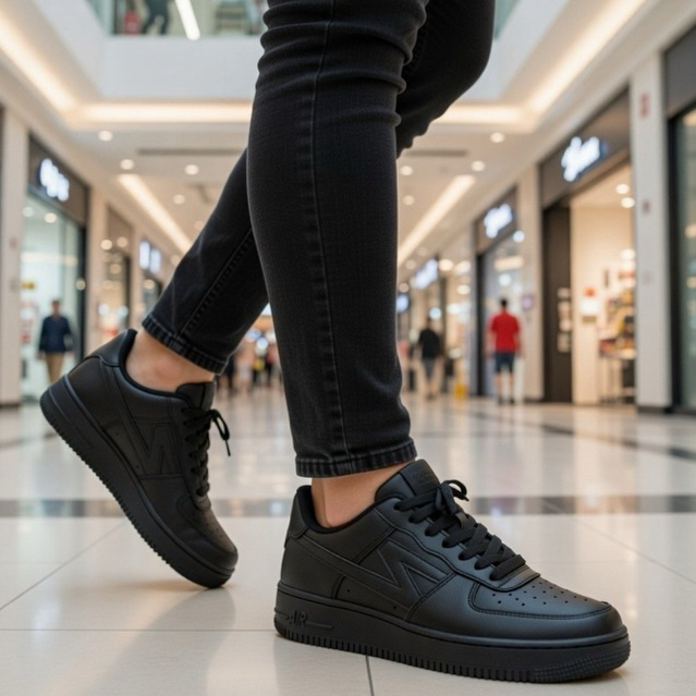 Norest _ Sepatu Sneakers Hitam Polos Original Pria Wanita Terbaru