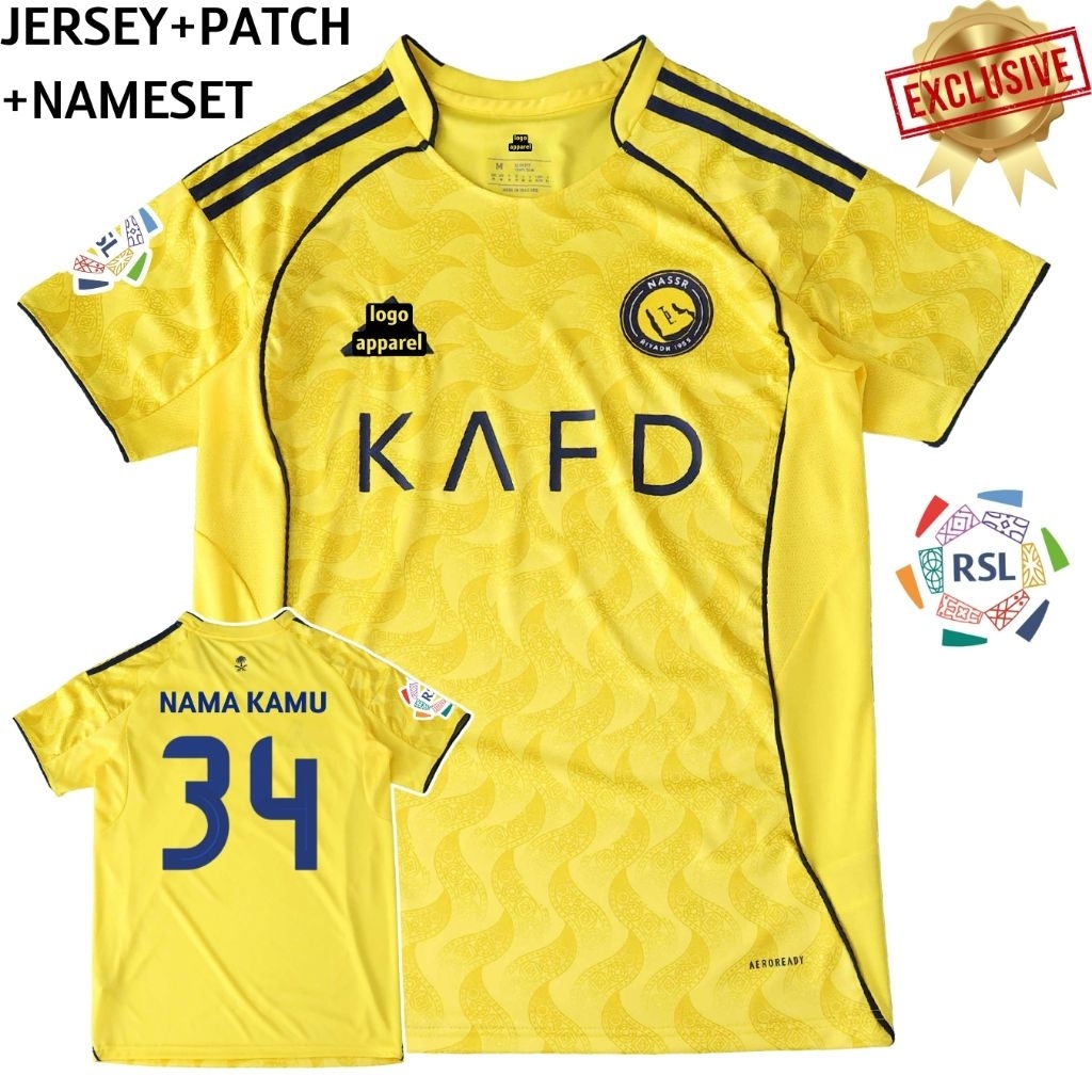 Jersey Al Nassr Home 2025 2026 - Jersey Al Nassr Terbaru Grade Original