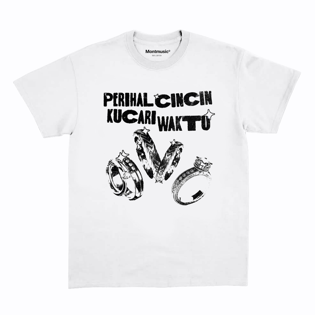 Kaos Hindia CIncin White - Tshirt Hindia Official Merchandise Hindia Cotton Combed