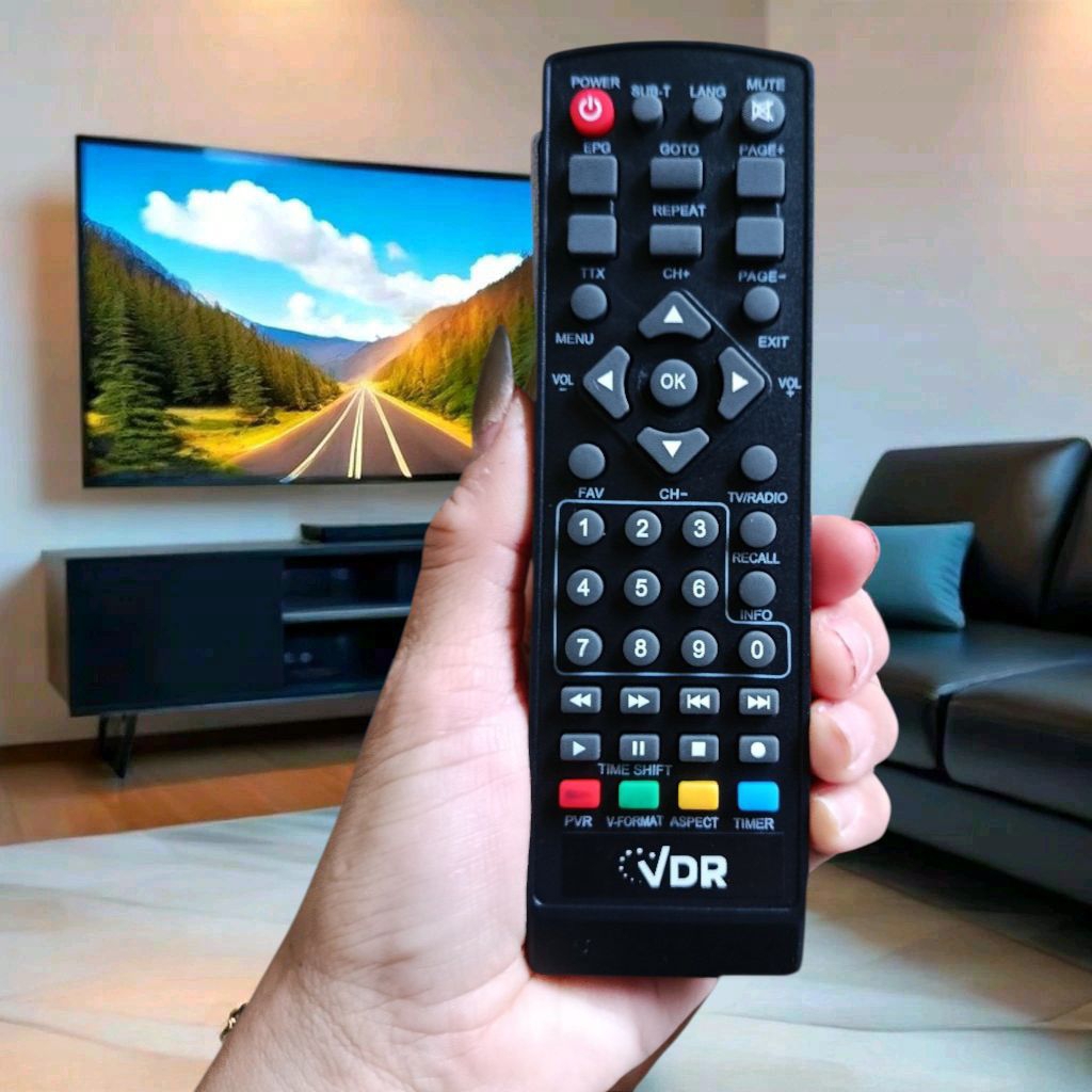 VDR Remot Remote Set Top Box STB DVB-T2 Pengganti Tanpa Setting VDR V-21-DVB MULTIMEDIA PLAYER RECEI