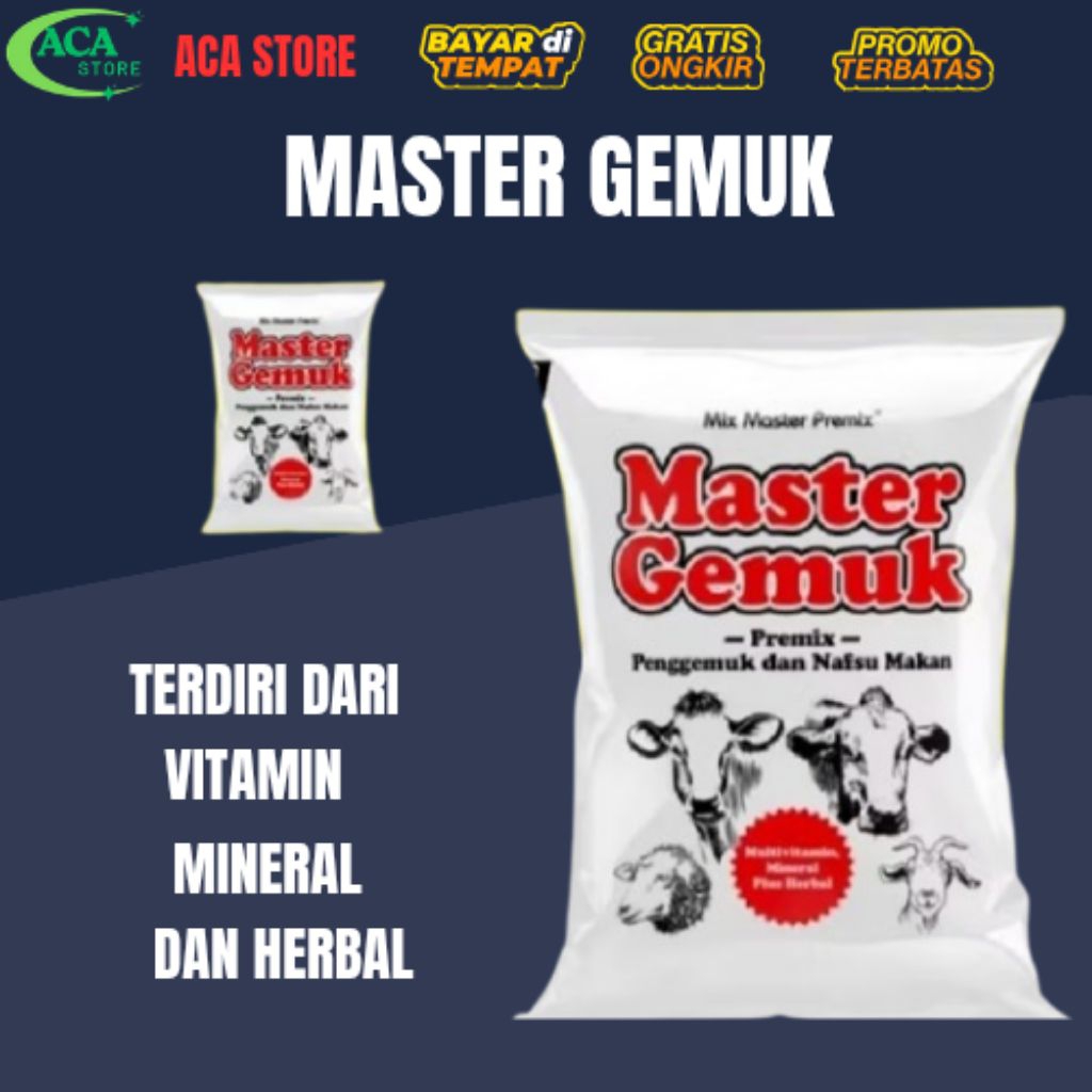 Suplemen Pakan Untuk Penggemukan Sapi Domba Master Gemuk ACA STORE