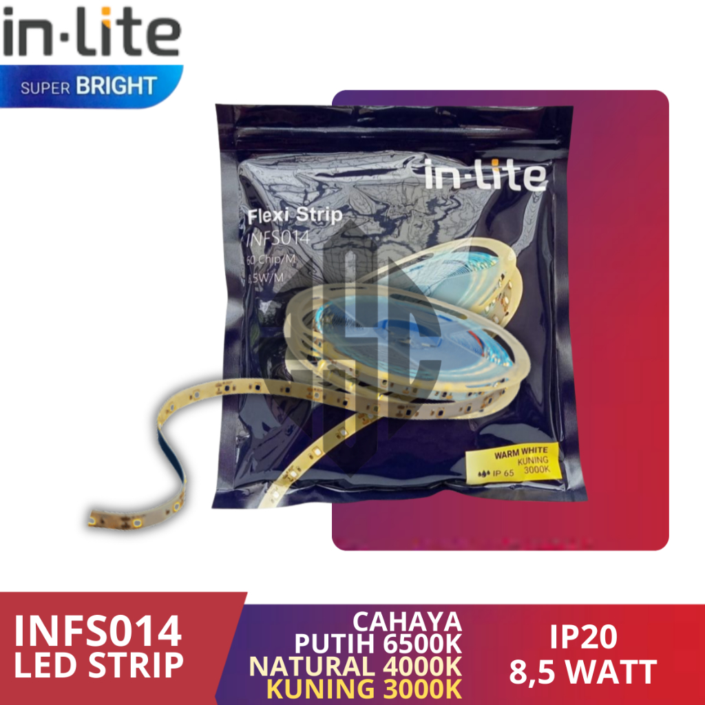 IN-LITE INFS014 FLEXI STRIP LED STRIP 60 CHIP/M 8.5W/M IP20 DC 12V